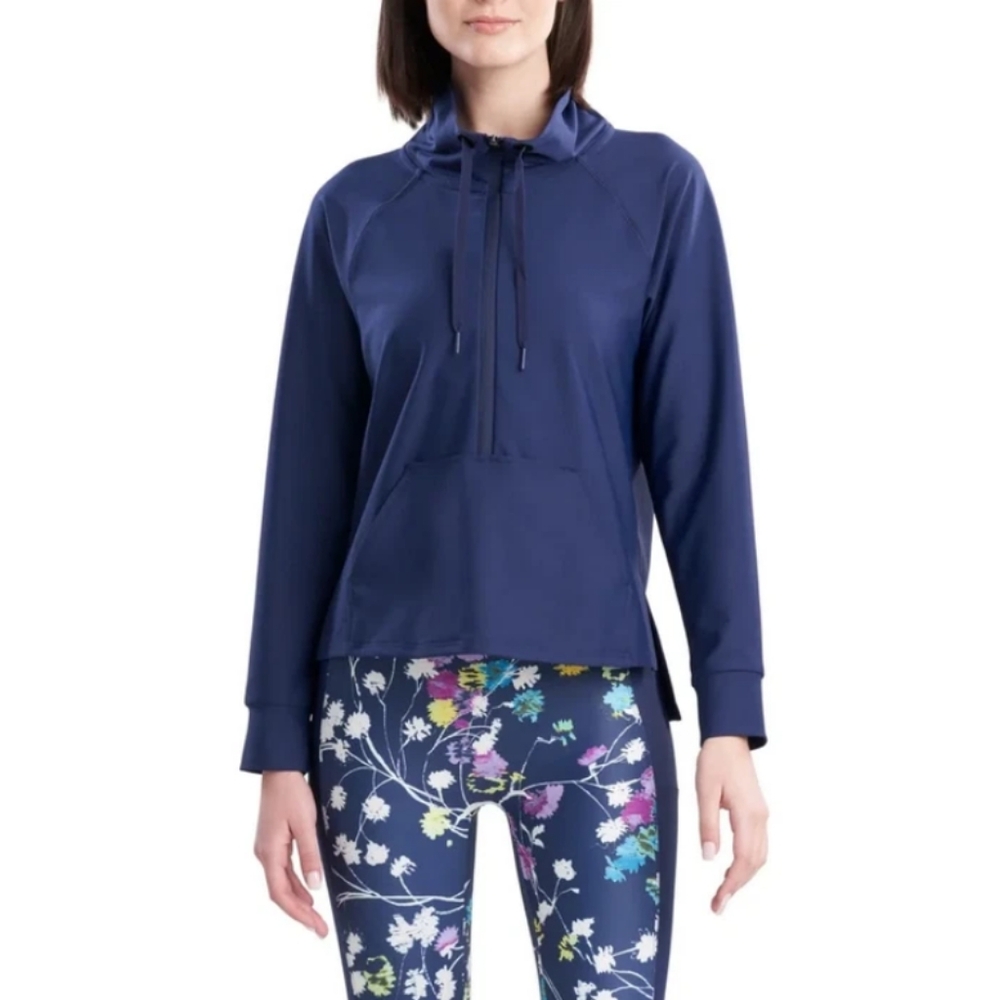 Josie Natori Navy Solstice Zip Athletic Jacket Size Medium
